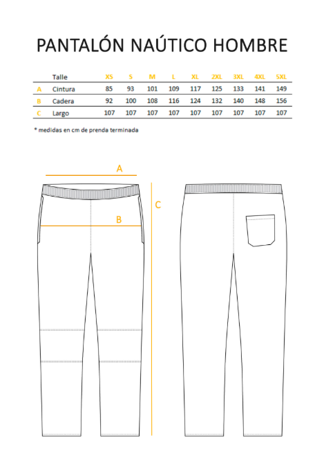 Pantalón Náutico Hombre Negro