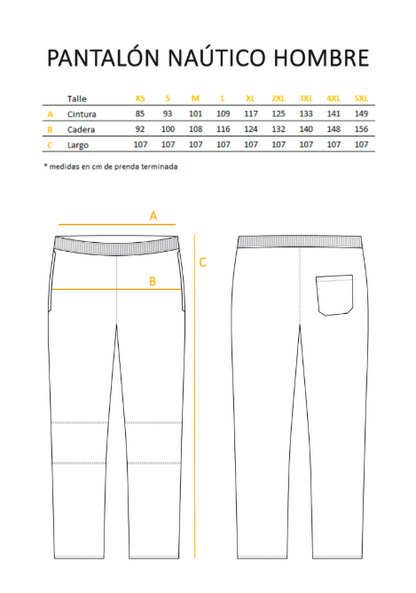 Pantalón Náutico Hombre Negro