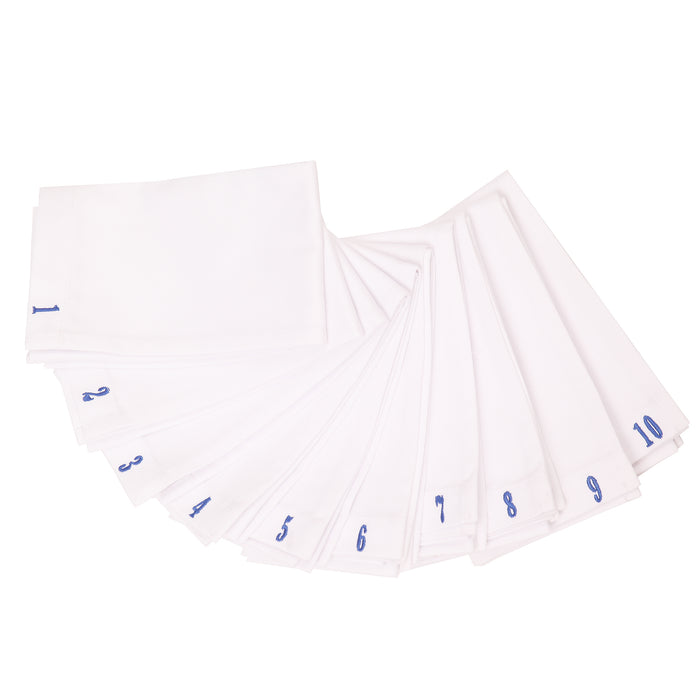 Servilletones set numerados a 1 al 10