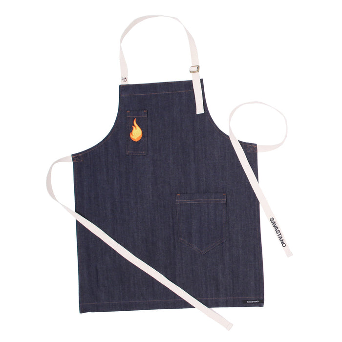 Delantal denim fuego adultos